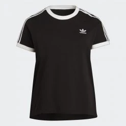 Γυναικεία Adidas Originals 3-Stripes Γυναικείο T-shirt Black -Γυναικεία Ρούχα Εκπτώσεις adidas originals 3 stripes tee 7