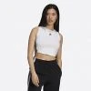 Adidas Originals Γυναικεία Crop Αμάνικη Μπλούζα White -Γυναικεία Ρούχα Εκπτώσεις adidas originals crop tank