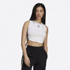 Adidas Originals Γυναικεία Crop Αμάνικη Μπλούζα White