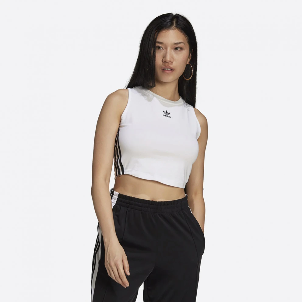 Adidas Originals Γυναικεία Crop Αμάνικη Μπλούζα White 1 Adidas Originals Γυναικεία Crop Αμάνικη Μπλούζα White