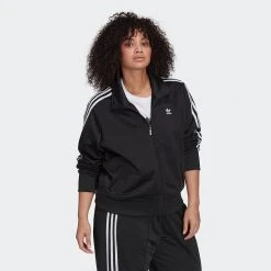 Adidas Originals Adicolor Classics Firebird Primeblue Γυναικεία Plus Size Ζακέτα Black -Γυναικεία Ρούχα Εκπτώσεις adidas originals firebird tt pb 2