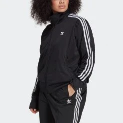 Adidas Originals Adicolor Classics Firebird Primeblue Γυναικεία Plus Size Ζακέτα Black -Γυναικεία Ρούχα Εκπτώσεις adidas originals firebird tt pb 3
