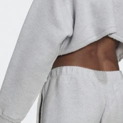 Adidas Originals Crop Loungewear Γυναικεία Ζακέτα LGREYH -Γυναικεία Ρούχα Εκπτώσεις adidas originals full zip hoodie 3