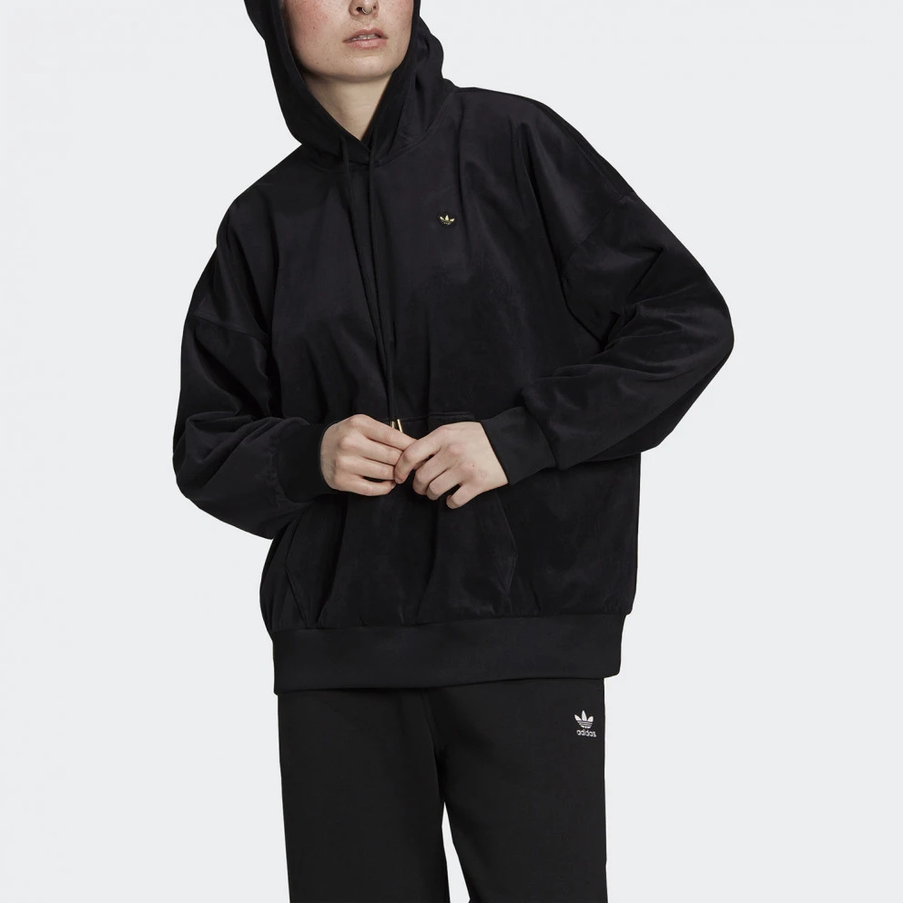 Adidas Originals Adicolor Velour Γυναικεία Μπλούζα με Κουκούλα Black 4 Adidas Originals Adicolor Velour Γυναικεία Μπλούζα με Κουκούλα Black - Image 4