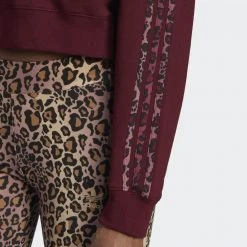 Adidas Originals Γυναικεία Μπλούζα με Κουκούλα MAROON/MULTCO -Γυναικεία Ρούχα Εκπτώσεις adidas originals hoodie logo 2