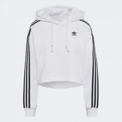 Adidas Originals Adicolor Classics Crop Γυναικεία Μπλούζα με Κουκούλα WHITE 7 Adidas Originals Adicolor Classics Crop Γυναικεία Μπλούζα με Κουκούλα WHITE -Γυναικεία Ρούχα Εκπτώσεις adidas originals short hoodie 2