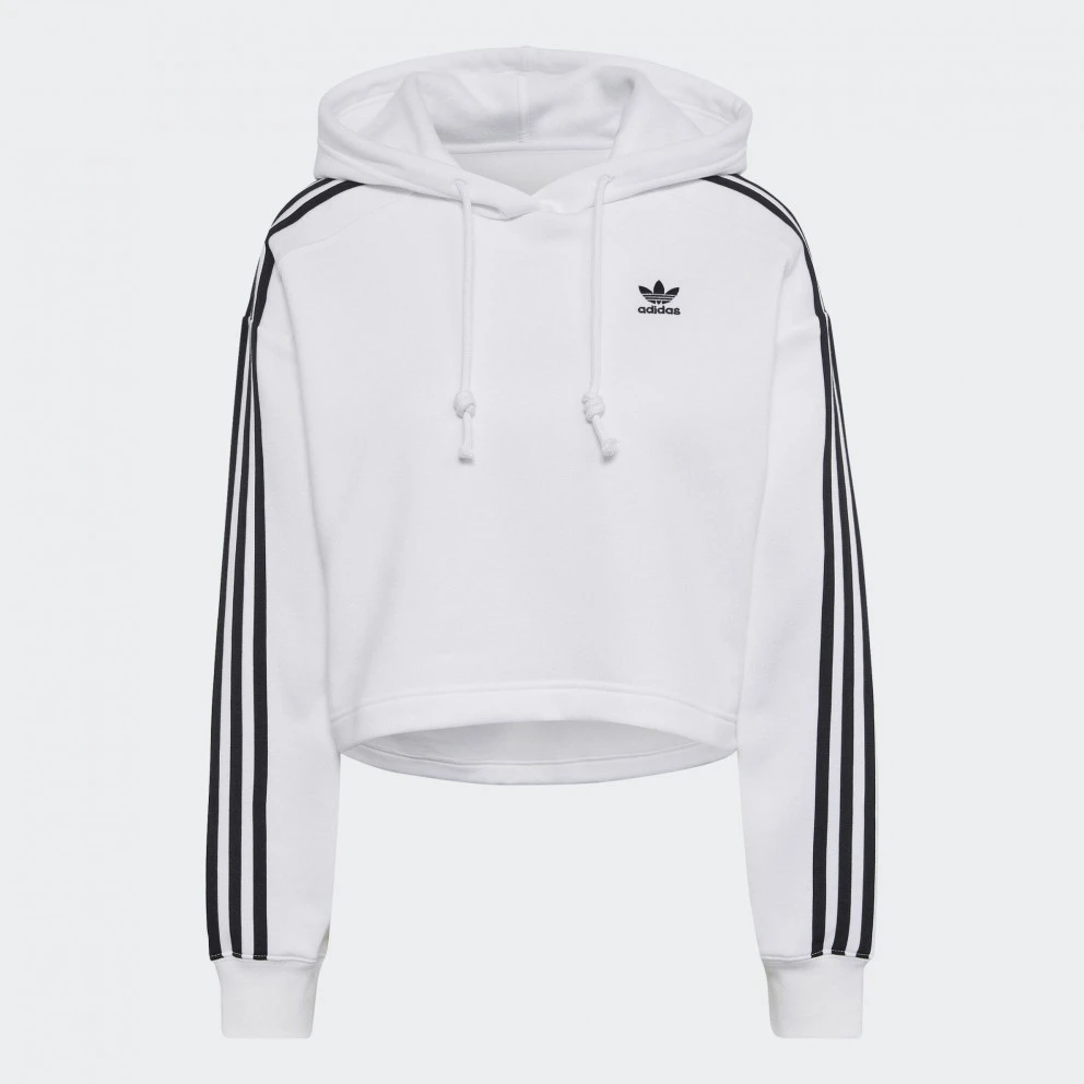 Adidas Originals Adicolor Classics Crop Γυναικεία Μπλούζα με Κουκούλα WHITE 3 Adidas Originals Adicolor Classics Crop Γυναικεία Μπλούζα με Κουκούλα WHITE - Image 3