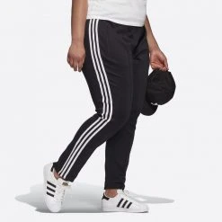 Γυναικεία Adidas Originals Γυναικείο Plus Size Παντελόνι Φόρμας BLACK/WHITE -Γυναικεία Ρούχα Εκπτώσεις adidas originals sst pants pb 16