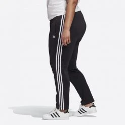 Γυναικεία Adidas Originals Γυναικείο Plus Size Παντελόνι Φόρμας BLACK/WHITE -Γυναικεία Ρούχα Εκπτώσεις adidas originals sst pants pb 17