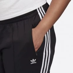 Γυναικεία Adidas Originals Γυναικείο Plus Size Παντελόνι Φόρμας BLACK/WHITE -Γυναικεία Ρούχα Εκπτώσεις adidas originals sst pants pb 19