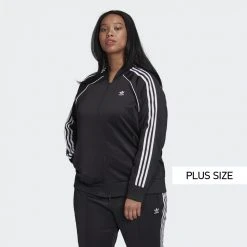 Adidas Originals SST Primeblue Plus Size Γυναικεία Ζακέτα Black/White