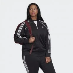 Adidas Originals SST Primeblue Plus Size Γυναικεία Ζακέτα Black/White -Γυναικεία Ρούχα Εκπτώσεις adidas originals sst tracktop pb 13