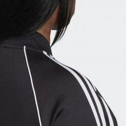Adidas Originals SST Primeblue Plus Size Γυναικεία Ζακέτα Black/White -Γυναικεία Ρούχα Εκπτώσεις adidas originals sst tracktop pb 18