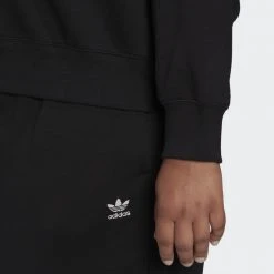 Adidas Originals Adicolor Essentials Crew Plus Size Γυναικεία Μπλούζα Φούτερ BLACK -Γυναικεία Ρούχα Εκπτώσεις adidas originals sweatshirt 10
