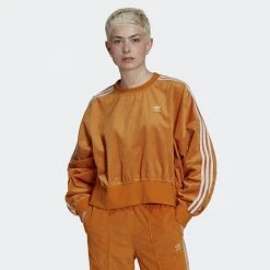 Γυναικεία Adidas Originals Adicolor Classics Corded Velour Oversized Γυναικείο Φούτερ FOCORA