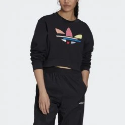 Γυναικεία Adidas Originals Γυναικείο Φούτερ Black -Γυναικεία Ρούχα Εκπτώσεις adidas originals sweatshirt 36