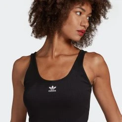 Γυναικεία Adidas Originals Adicolor Essentials Γυναικείο Αμάνικο Crop Top BLACK -Γυναικεία Ρούχα Εκπτώσεις adidas originals tank top 10