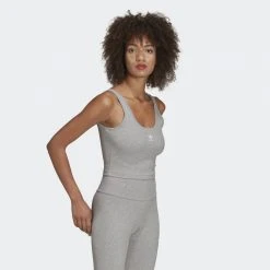 Γυναικεία Adidas Originals Adicolor Essentials Γυναικείο Αμάνικο Crop Top MGREYH -Γυναικεία Ρούχα Εκπτώσεις adidas originals tank top 14