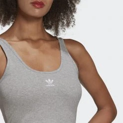 Γυναικεία Adidas Originals Adicolor Essentials Γυναικείο Αμάνικο Crop Top MGREYH -Γυναικεία Ρούχα Εκπτώσεις adidas originals tank top 15