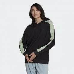 Adidas Originals Tape Γυναικεία Μπλούζα με Κουκούλα Black