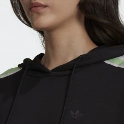 Adidas Originals Tape Γυναικεία Μπλούζα με Κουκούλα Black -Γυναικεία Ρούχα Εκπτώσεις adidas originals tape hoodie 3