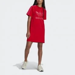 Γυναικεία Adidas Originals Marimekko Tee Φόρεμα VIVRED -Γυναικεία Ρούχα Εκπτώσεις adidas originals tee dress 3