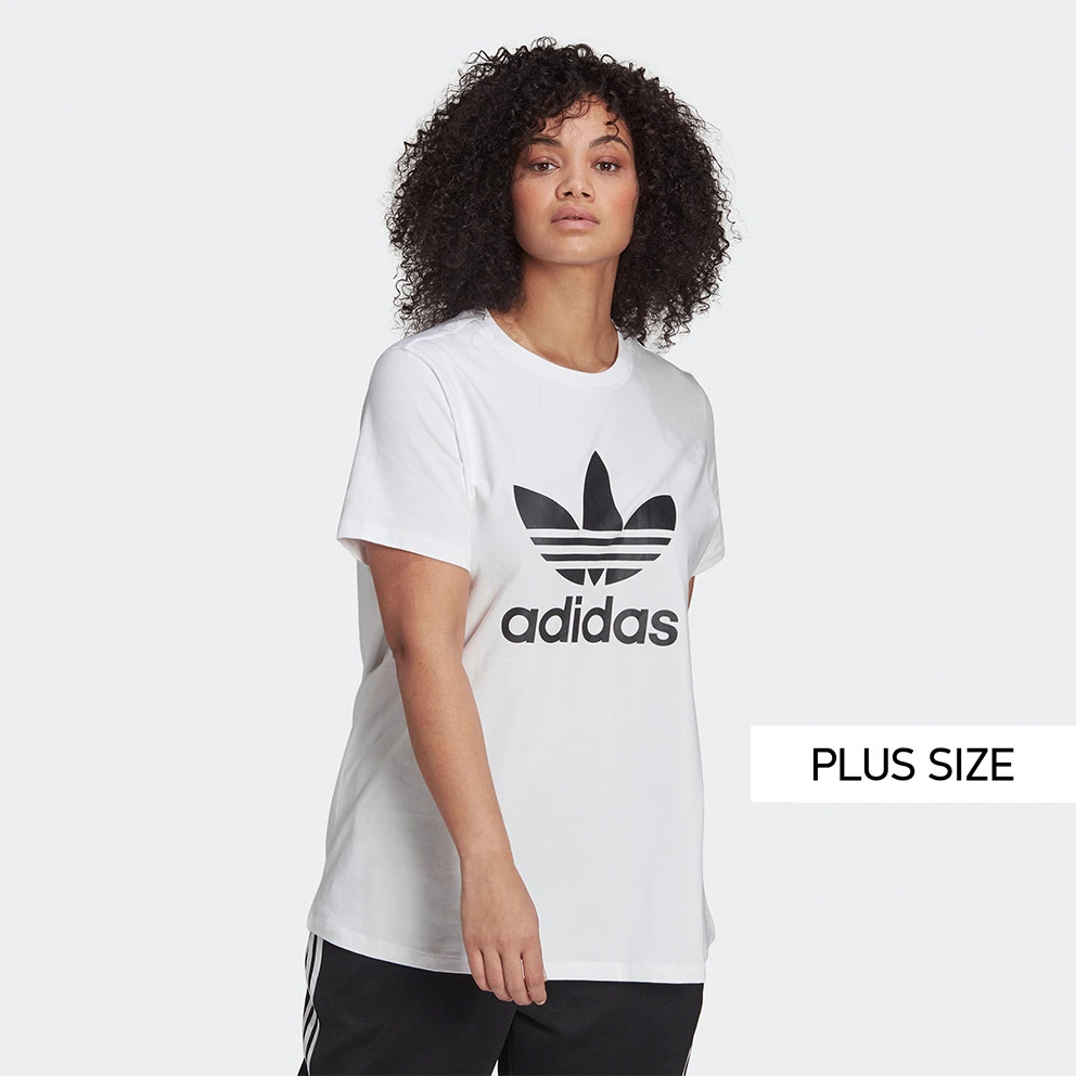 Γυναικεία Adidas Originals Adicolor Plus Size Γυναικείο T-shirt WHITE 1 Γυναικεία Adidas Originals Adicolor Plus Size Γυναικείο T-shirt WHITE