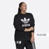 Γυναικεία Adidas Originals Trefoil Crew Γυναικείο Φούτερ Plus Size BLACK/WHITE
