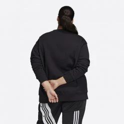 Γυναικεία Adidas Originals Trefoil Crew Γυναικείο Φούτερ Plus Size BLACK/WHITE -Γυναικεία Ρούχα Εκπτώσεις adidas originals trf crew sweat 14
