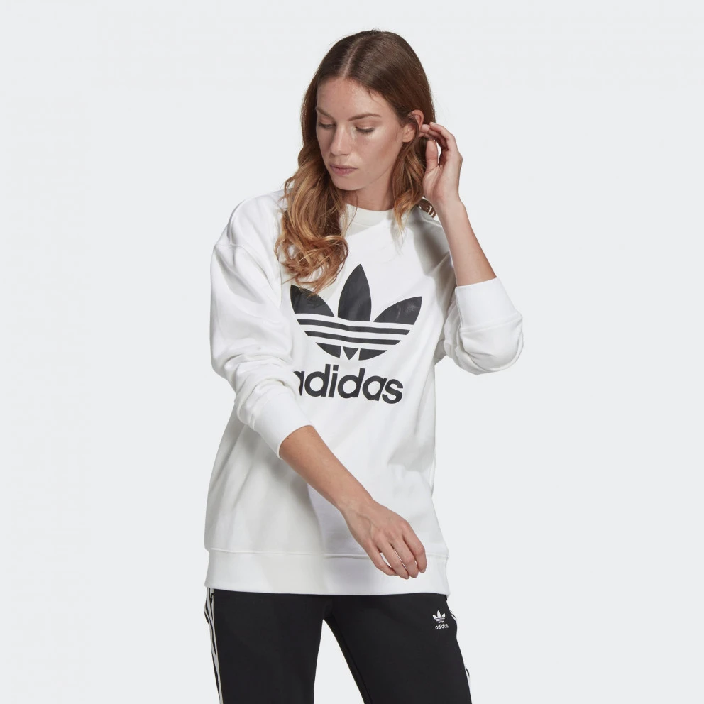 Γυναικεία Adidas Originals Trefoil Γυναικείο Φούτερ WHITE 1 Γυναικεία Adidas Originals Trefoil Γυναικείο Φούτερ WHITE