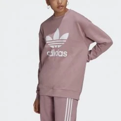 Adidas Originals Trefoil Crew Γυναικεία Μπλούζα Φούτερ MAGMAU -Γυναικεία Ρούχα Εκπτώσεις adidas originals trf crew sweat 3