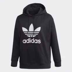 Γυναικεία Adidas Originals Trefoil Crew Plus Size Γυναικείο Φούτερ BLACK/WHITE