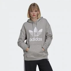 Adidas Originals Trefoil Adicolor Γυναικεία Μπλούζα με Κουκούλα MGREYH