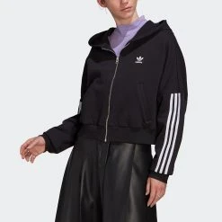 Adidas Originals Zip Hoodie Γυναικεία Ζακέτα BLACK -Γυναικεία Ρούχα Εκπτώσεις adidas originals zip hoodie 2