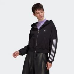 Adidas Originals Zip Hoodie Γυναικεία Ζακέτα BLACK