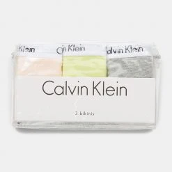 Calvin Klein Bikini 3-Pack Γυναικεία Εσώρουχα CORAL COR/CYBER GREEN/GREY -Γυναικεία Ρούχα Εκπτώσεις calvin klein bikini 3pk 11