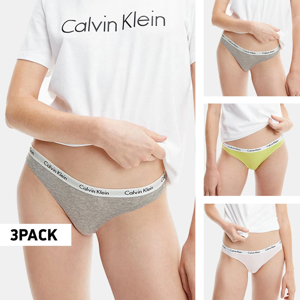 Γυναικεία Calvin Klein Thong 3-Pack Γυναικείο Εσώρουχο CORAL COR/CYBER GREEN/GREY 1 Γυναικεία Calvin Klein Thong 3-Pack Γυναικείο Εσώρουχο CORAL COR/CYBER GREEN/GREY