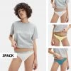Calvin Klein Thong 3-Pack Γυναικεία Εσώρουχα TAPESTRY TEAL/WHITE/CITRINA -Γυναικεία Ρούχα Εκπτώσεις calvin klein thong 3pk 6
