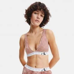 Γυναικεία Calvin Klein Unlined Triangle Γυναικείο Μαγιό Πάνω Μέρος FADED RED GRAPE