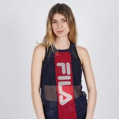 Γυναικεία Fila Heritage Bobbi Stripe Women's Mesh Top DARK BLUE -Γυναικεία Ρούχα Εκπτώσεις fila heritage bobbi tank tanktop 2
