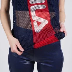 Γυναικεία Fila Heritage Bobbi Stripe Women's Mesh Top DARK BLUE -Γυναικεία Ρούχα Εκπτώσεις fila heritage bobbi tank tanktop 3