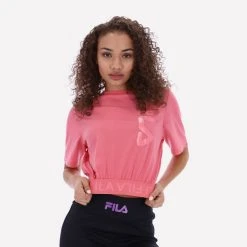 Fila Heritage Γυναικεία Fila Paisley Jacquard Γυναικείο Crop T-Shirt MINK