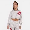 Grimey Lust Mantra Girl High Neck Γυναικεία Cropped Μπλούζα Φούτερ SPORT GREY -Γυναικεία Ρούχα Εκπτώσεις grimey lust mantra girl high neck cro