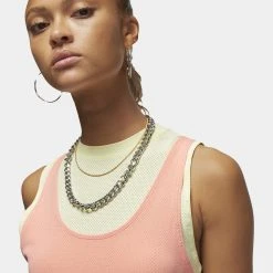 Jordan Essentials Γυναικεία Αμάνικη Μπλούζα CITRON TINT/CRIMSON BLISS -Γυναικεία Ρούχα Εκπτώσεις jordan w j essen crop top 22 2