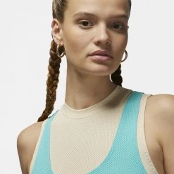 Jordan Essentials Γυναικεία Αμάνικη Μπλούζα SANDDRIFT/WASHED TEAL -Γυναικεία Ρούχα Εκπτώσεις jordan w j essen crop top 22 7