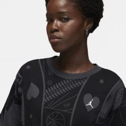 Γυναικεία Jordan Flight Γυναικείο T-Shirt BLACK/WHITE -Γυναικεία Ρούχα Εκπτώσεις jordan w j flight gf gfx tee 2