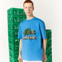 Γυναικεία Lacoste X Minecraft Unisex T-shirt Blue -Γυναικεία Ρούχα Εκπτώσεις lacoste x minecraft t shirt 10