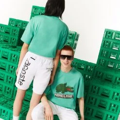 Γυναικεία Lacoste X Minecraft Unisex T-shirt GREEN -Γυναικεία Ρούχα Εκπτώσεις lacoste x minecraft t shirt 13