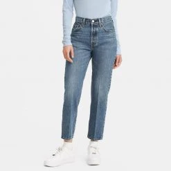 Γυναικεία Levi's 501 Athens Day To Day Cropped Γυναικείο Jean Παντελόνι DARK INDIGO - WORN IN