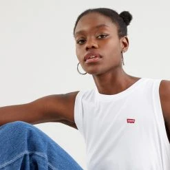 Levi's Γυναικεία Levis Dara Tank Γυναικείο Αμάνικο T-shirt NEUTRALS -Γυναικεία Ρούχα Εκπτώσεις levis dara tank white 1 2